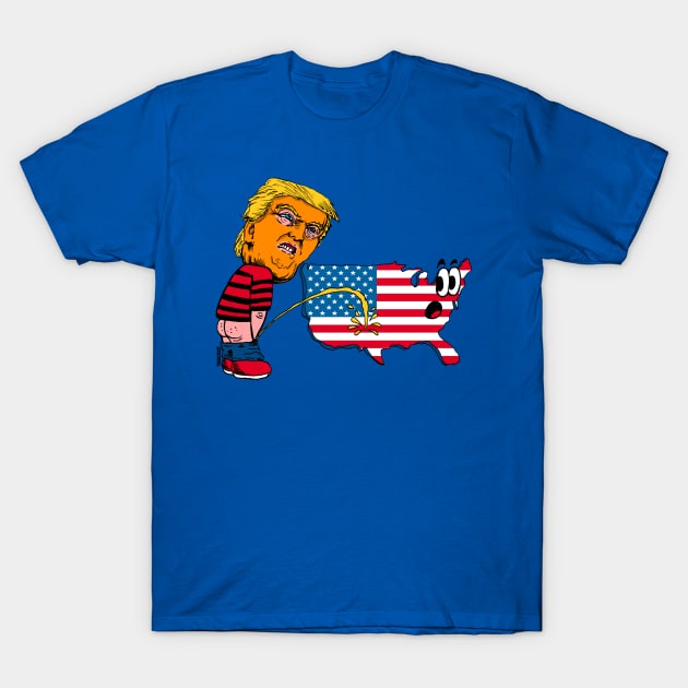 Trump Pissing T-Shirt by Robisrael